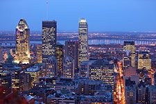 Montreal skyline by night. Quebec, Canada.
